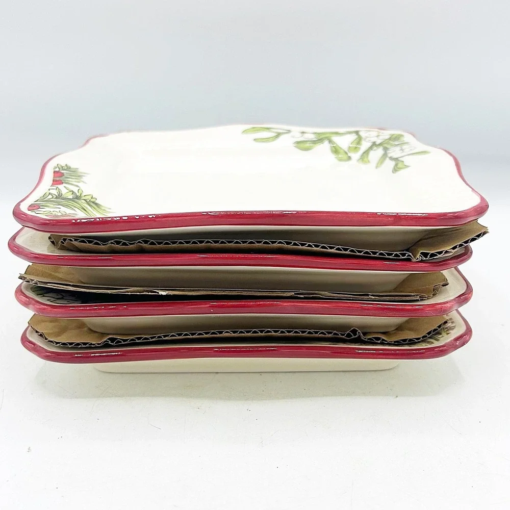 Better Homes & Gardens Square Appetizer Plates Set of 4 Heritage‎ Collection